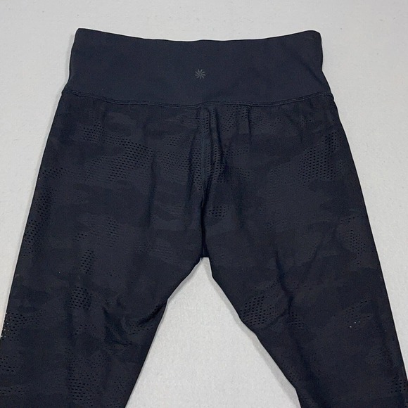 Athleta Pants Women Medium Black Leggings Phenom Camo 7/8 Tight Gym 28x24 - Picture 12 of 13
